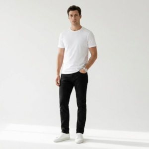 The Essential Slim-Fit Black Denim: Everyday Comfort & Modern Tailoring